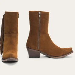 Halle Suede Fringe Side Zip Boot