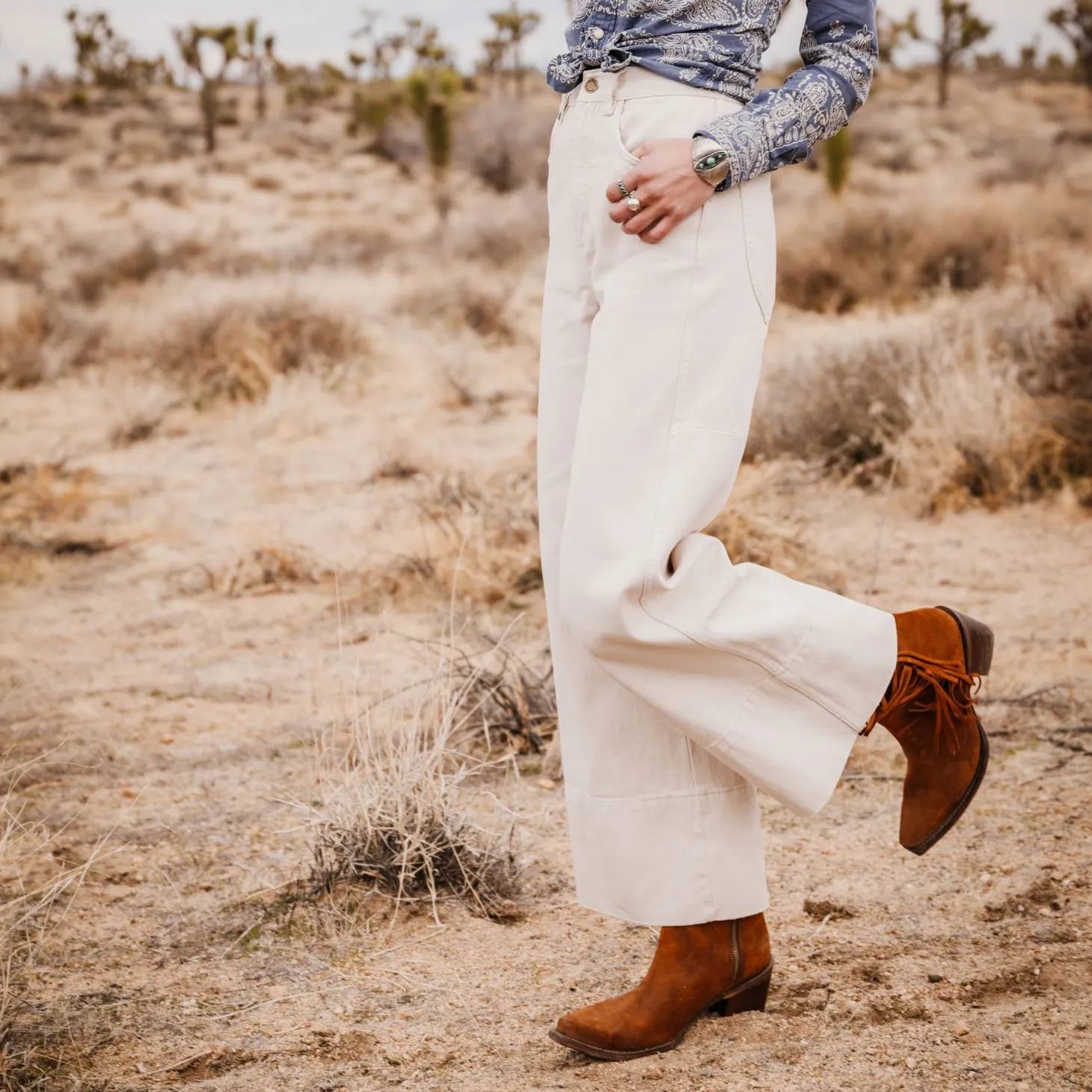 Halle Suede Fringe Side Zip Boot