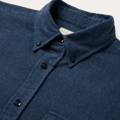 Heathered Flannel Button-Down Shirt