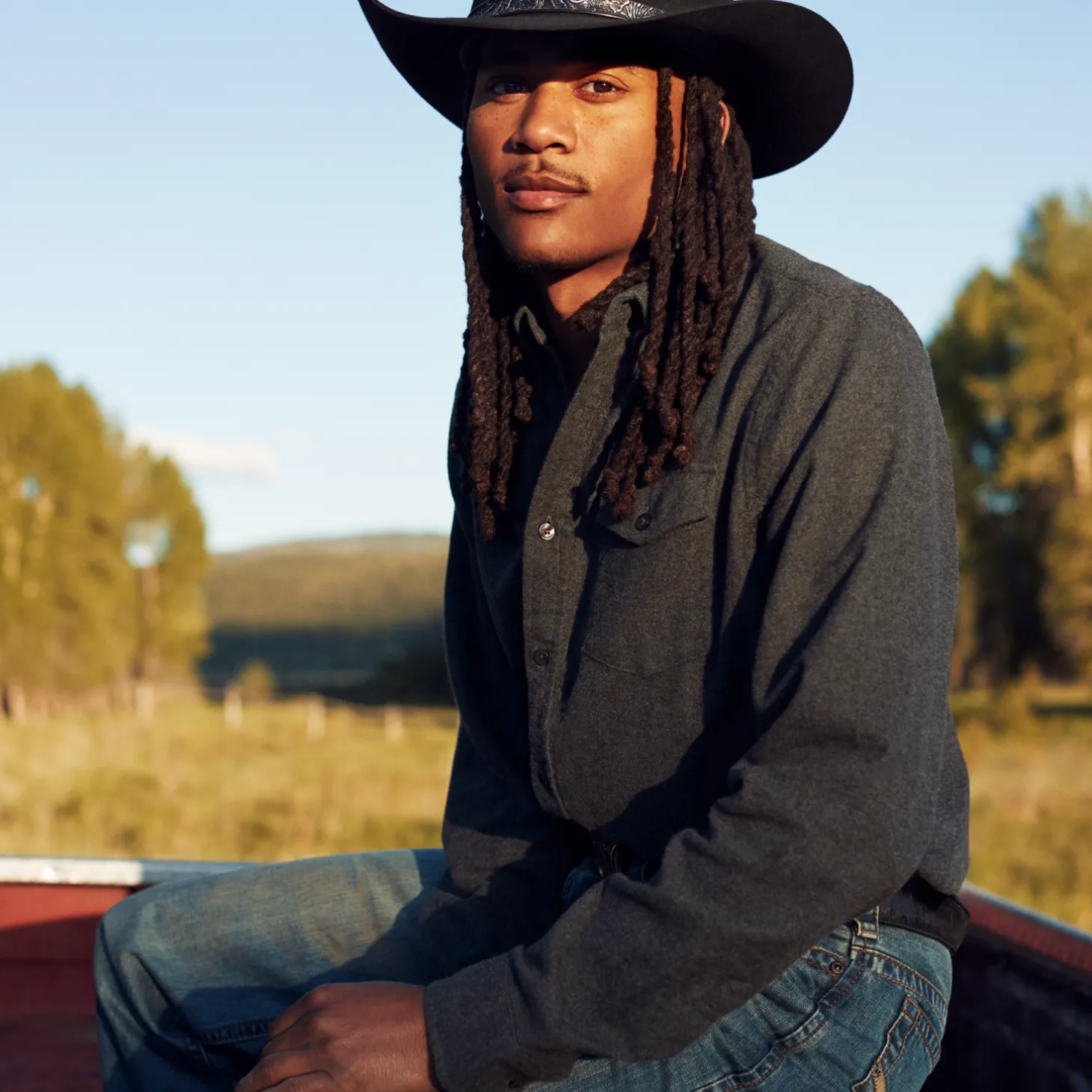 Heathered Flannel Button-Down Shirt