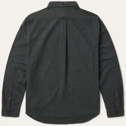 Heathered Flannel Button-Down Shirt