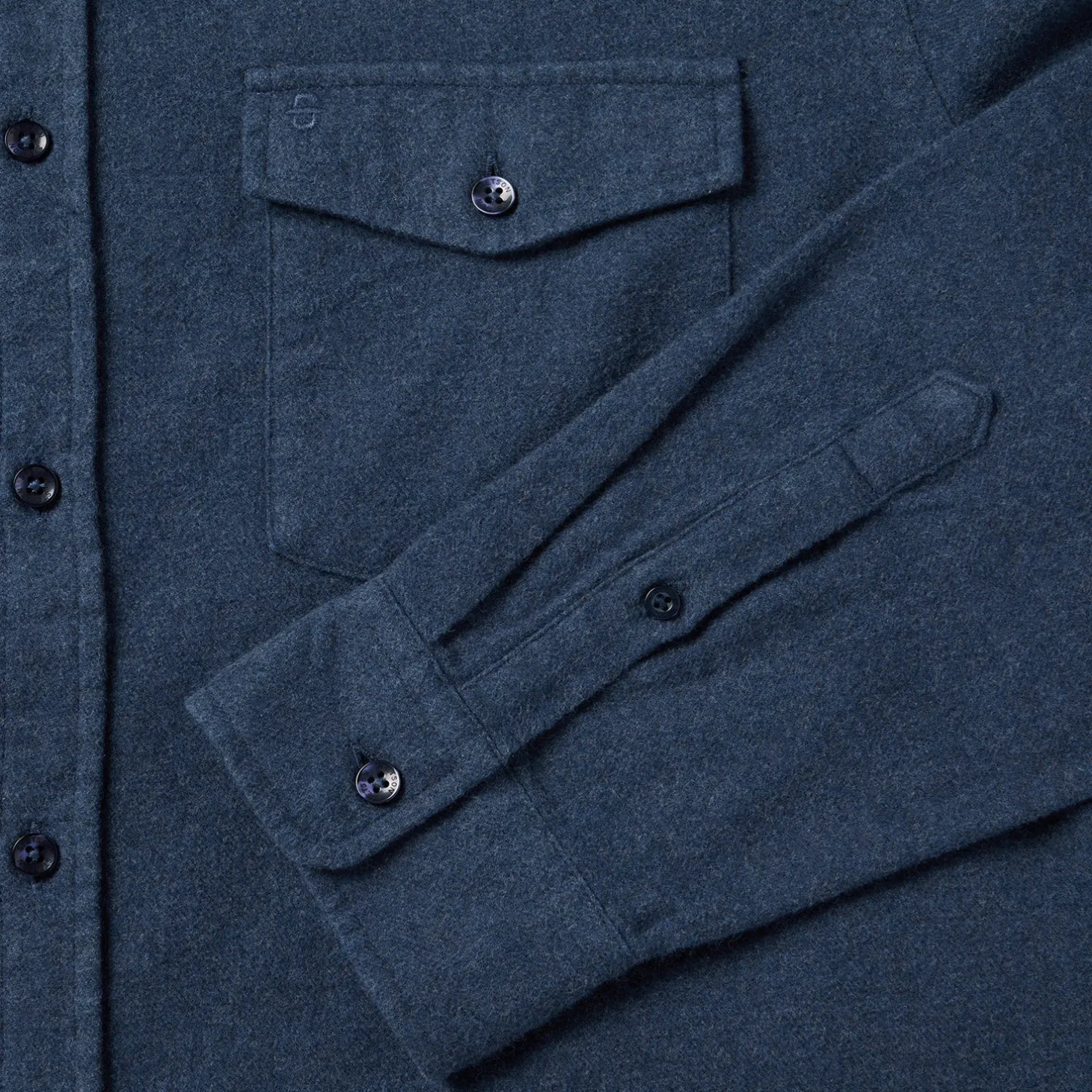 Heathered Flannel Button-Down Shirt