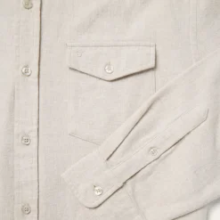 Heathered Flannel Button-Down Shirt