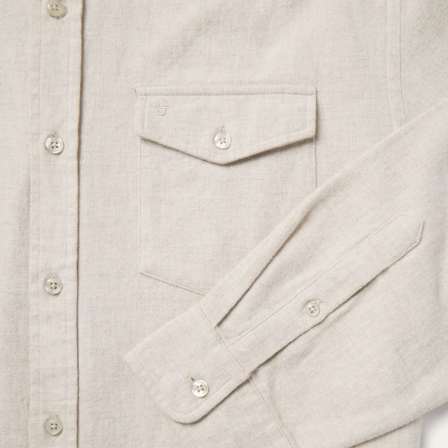 Heathered Flannel Button-Down Shirt