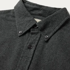 Heathered Flannel Button-Down Shirt