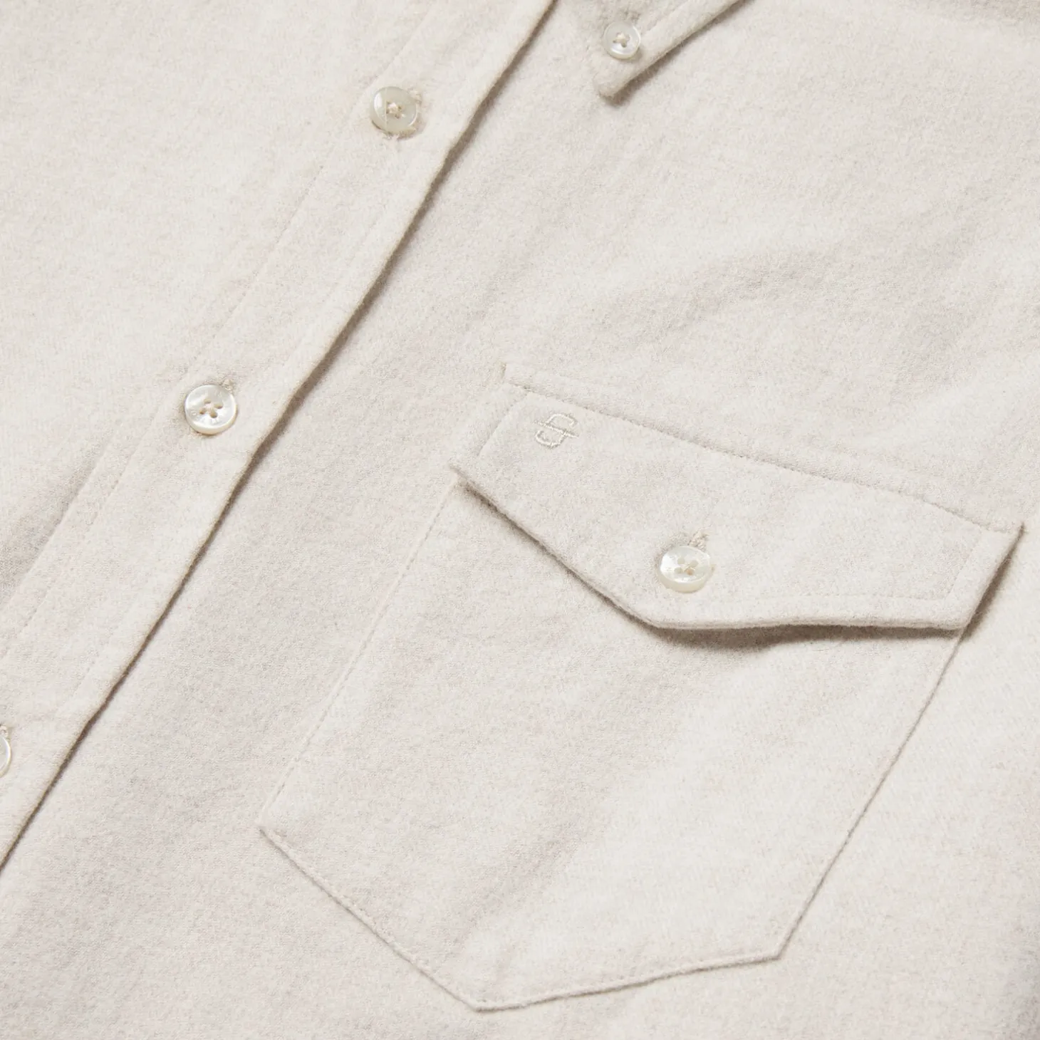 Heathered Flannel Button-Down Shirt