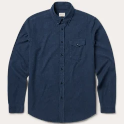 Heathered Flannel Button-Down Shirt
