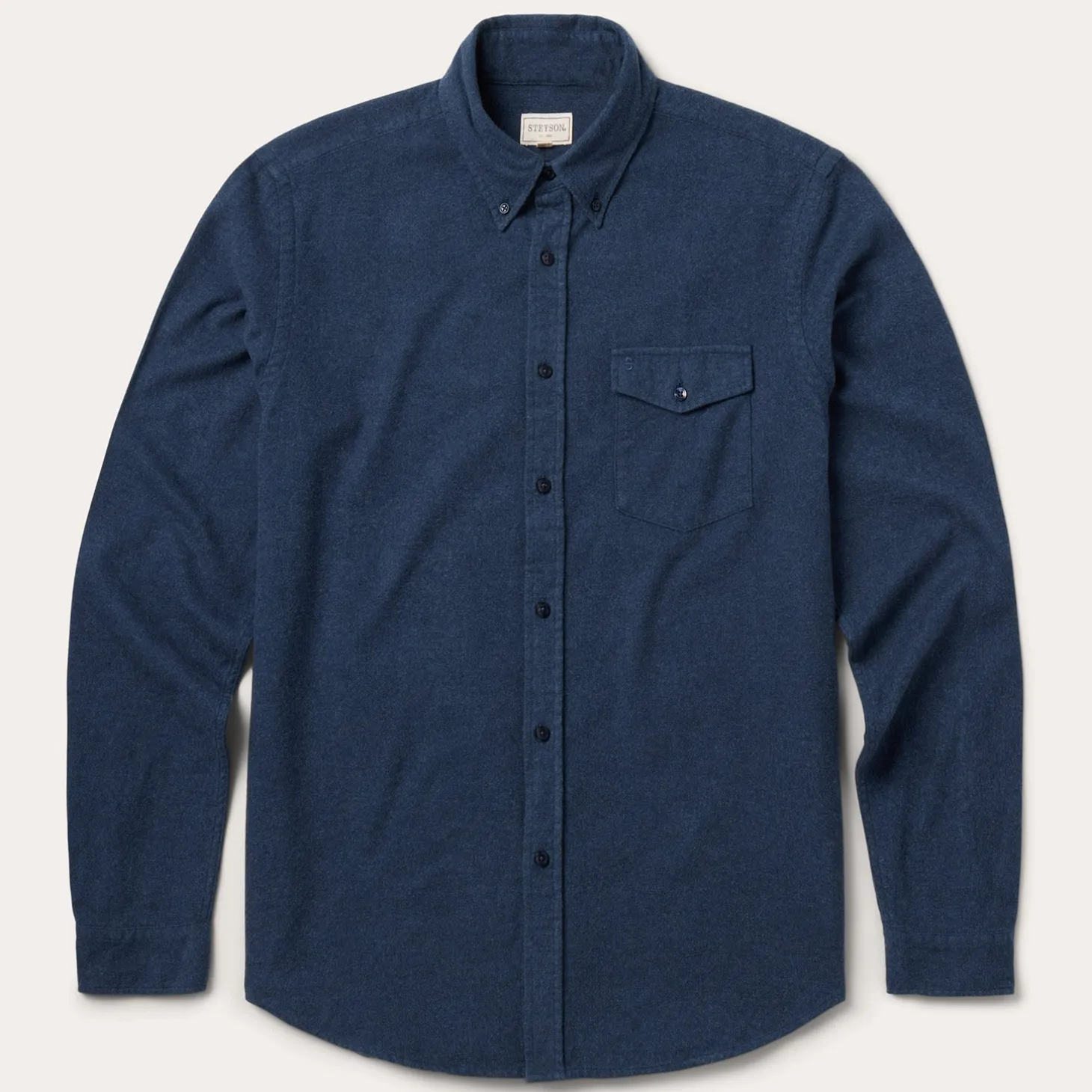 Heathered Flannel Button-Down Shirt