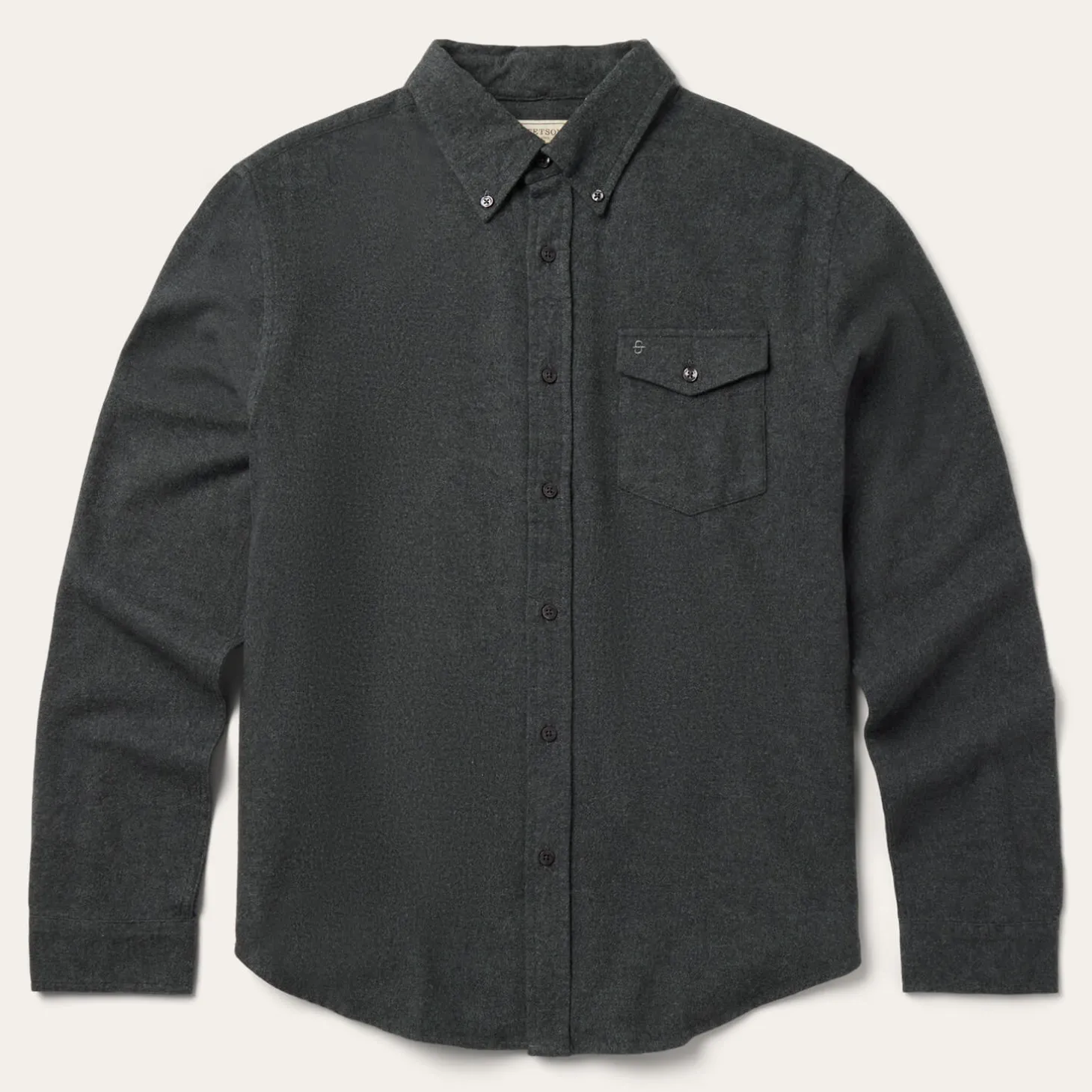 Heathered Flannel Button-Down Shirt