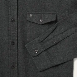 Heathered Flannel Button-Down Shirt