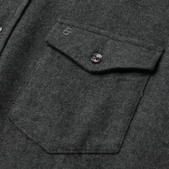 Heathered Flannel Button-Down Shirt