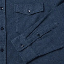 Heathered Flannel Button-Down Shirt