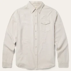 Heathered Flannel Button-Down Shirt