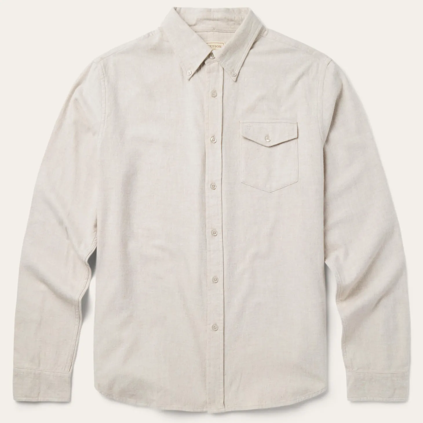 Heathered Flannel Button-Down Shirt