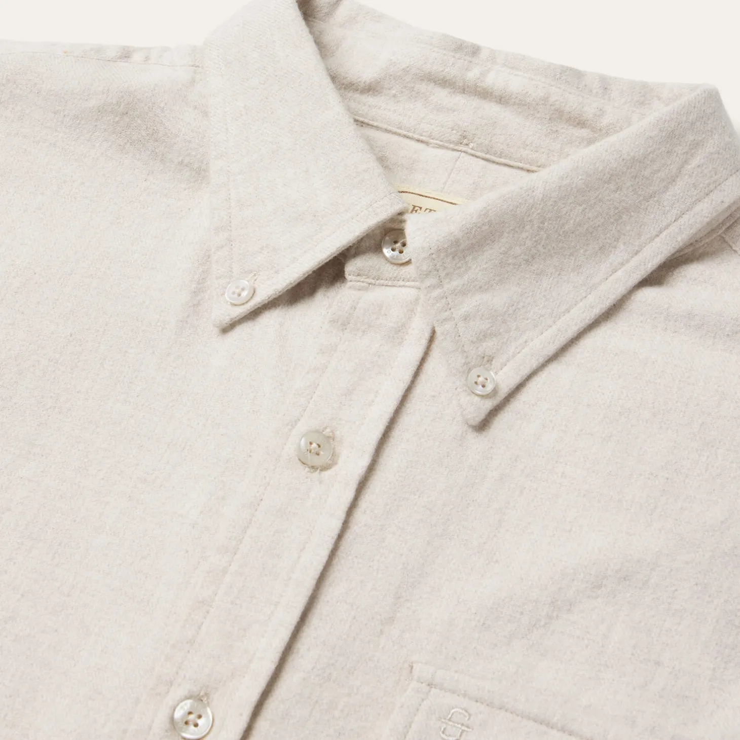 Heathered Flannel Button-Down Shirt