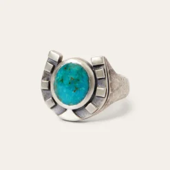 Horseshoe Ring with Turquoise