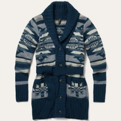 Indigo Aztec Belted Cardigan