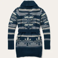 Indigo Aztec Belted Cardigan