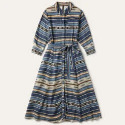 Indigo Serape Print Dress