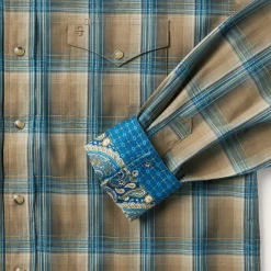 Khaki Ombre Plaid Shirt