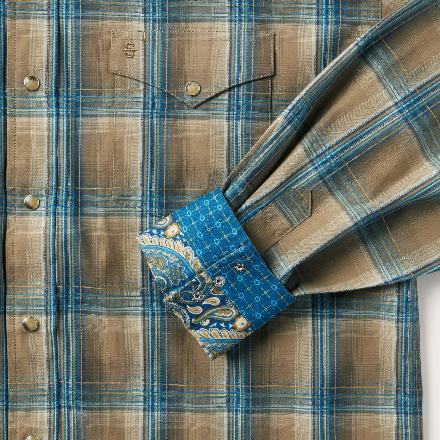 Khaki Ombre Plaid Shirt