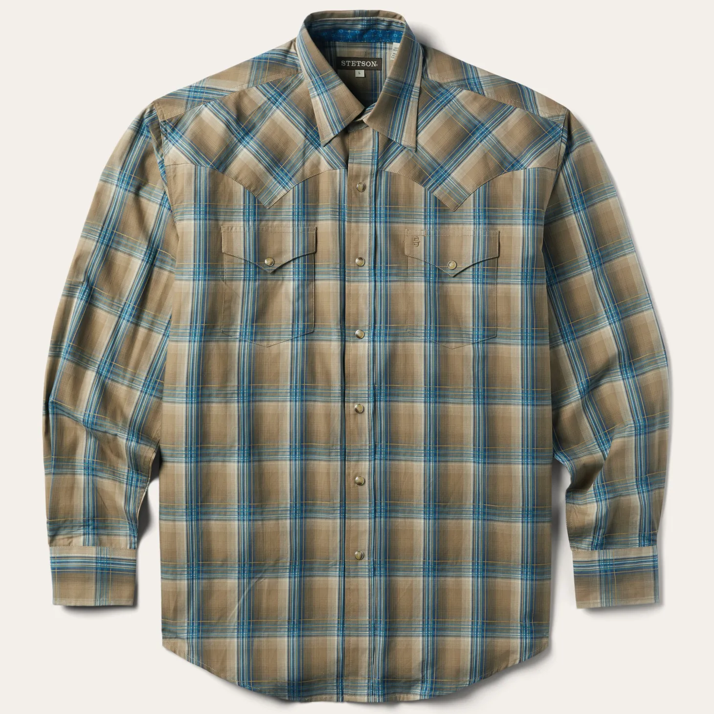 Khaki Ombre Plaid Shirt