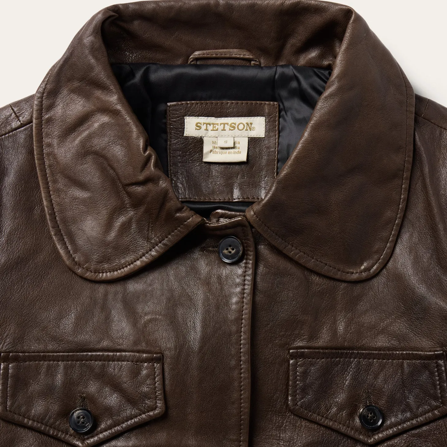Lamb Leather Cropped Jacket