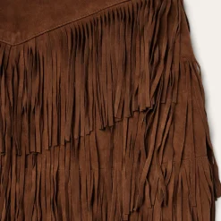 Lamb Suede Fringe Mini Skirt