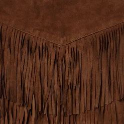 Lamb Suede Fringe Mini Skirt