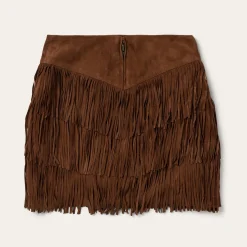 Lamb Suede Fringe Mini Skirt