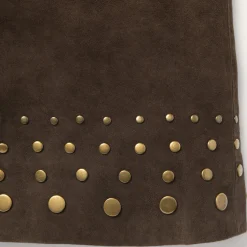 Lamb Suede Skirt with Nailheads