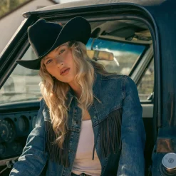 Leather Fringe Denim Shirt