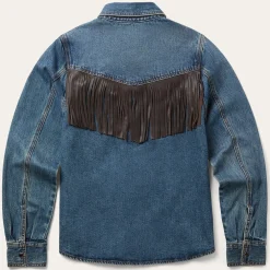 Leather Fringe Denim Shirt