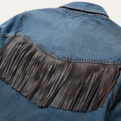 Leather Fringe Denim Shirt