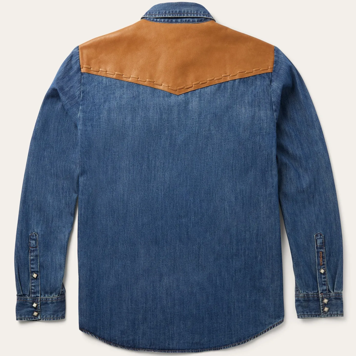 Leather Yoke Denim Shirt