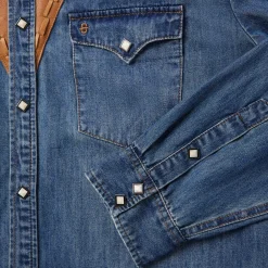 Leather Yoke Denim Shirt