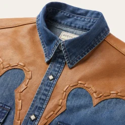 Leather Yoke Denim Shirt