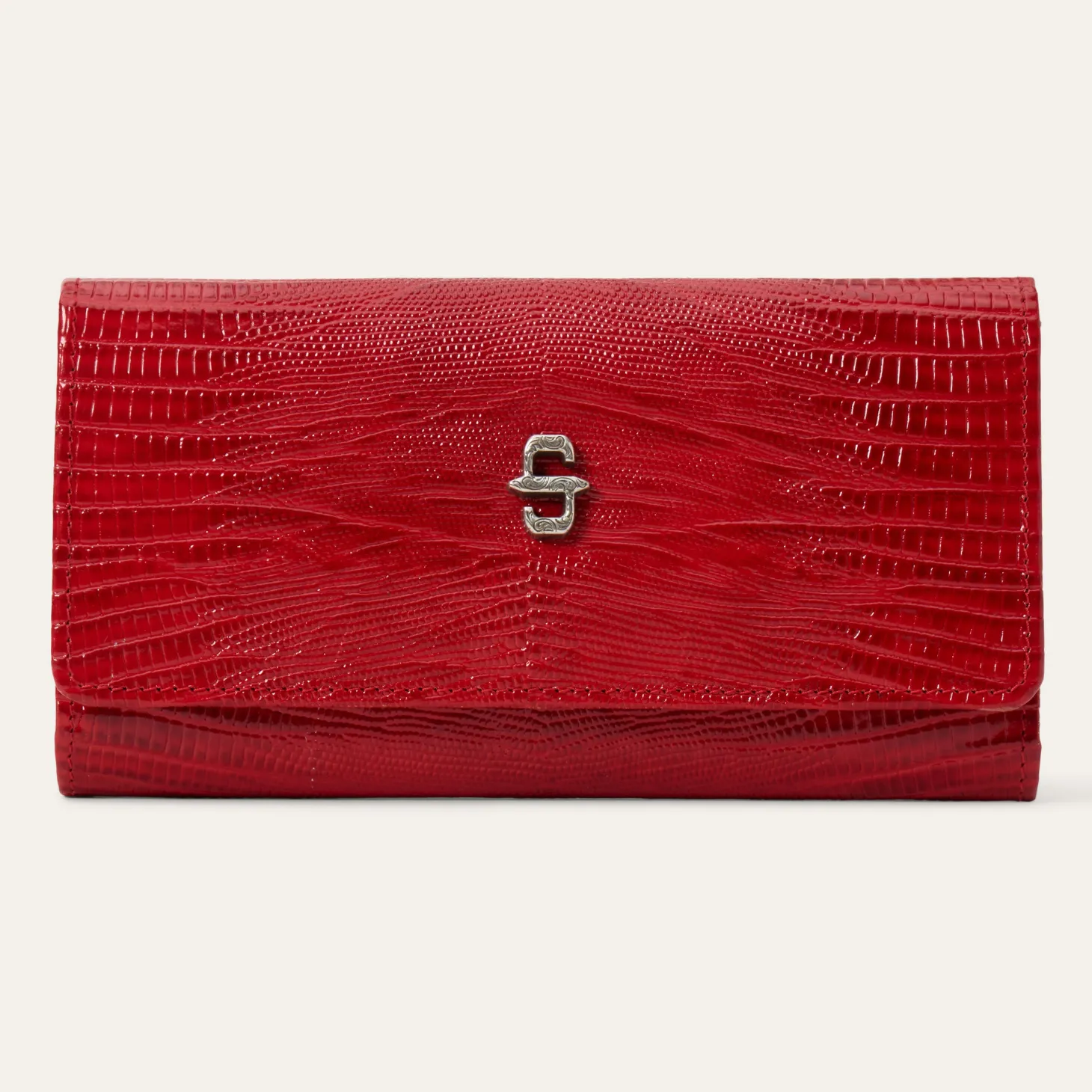 Lizard Embossed Front Flap Wallet