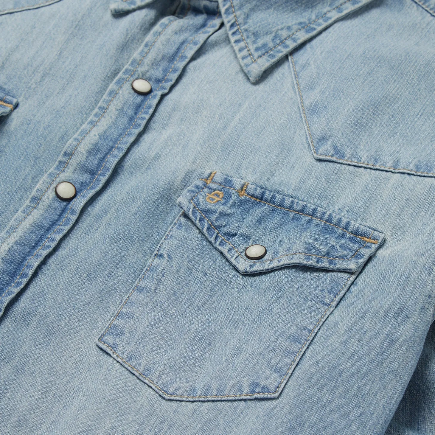 Long-Sleeved Denim Shirt