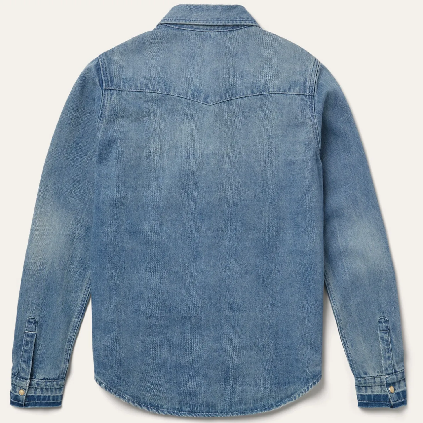 Loose Fit Denim Snap-Front Shirt