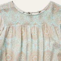 Mandala Print Peasant Blouse