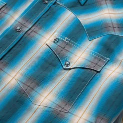 Marine Ombre Plaid Western Shirt
