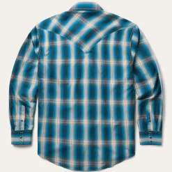 Marine Ombre Plaid Western Shirt