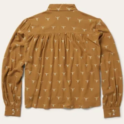 Mojave Longhorn Print Poet Blouse