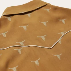 Mojave Longhorn Print Snap Western Shirt