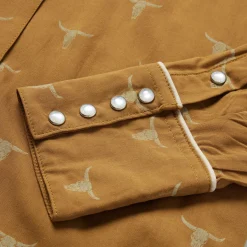 Mojave Longhorn Print Snap Western Shirt