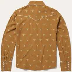 Mojave Longhorn Print Snap Western Shirt