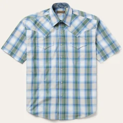 Moss Plaid Short-Sleeve Western Shirt