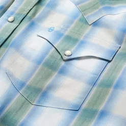 Moss Plaid Short-Sleeve Western Shirt
