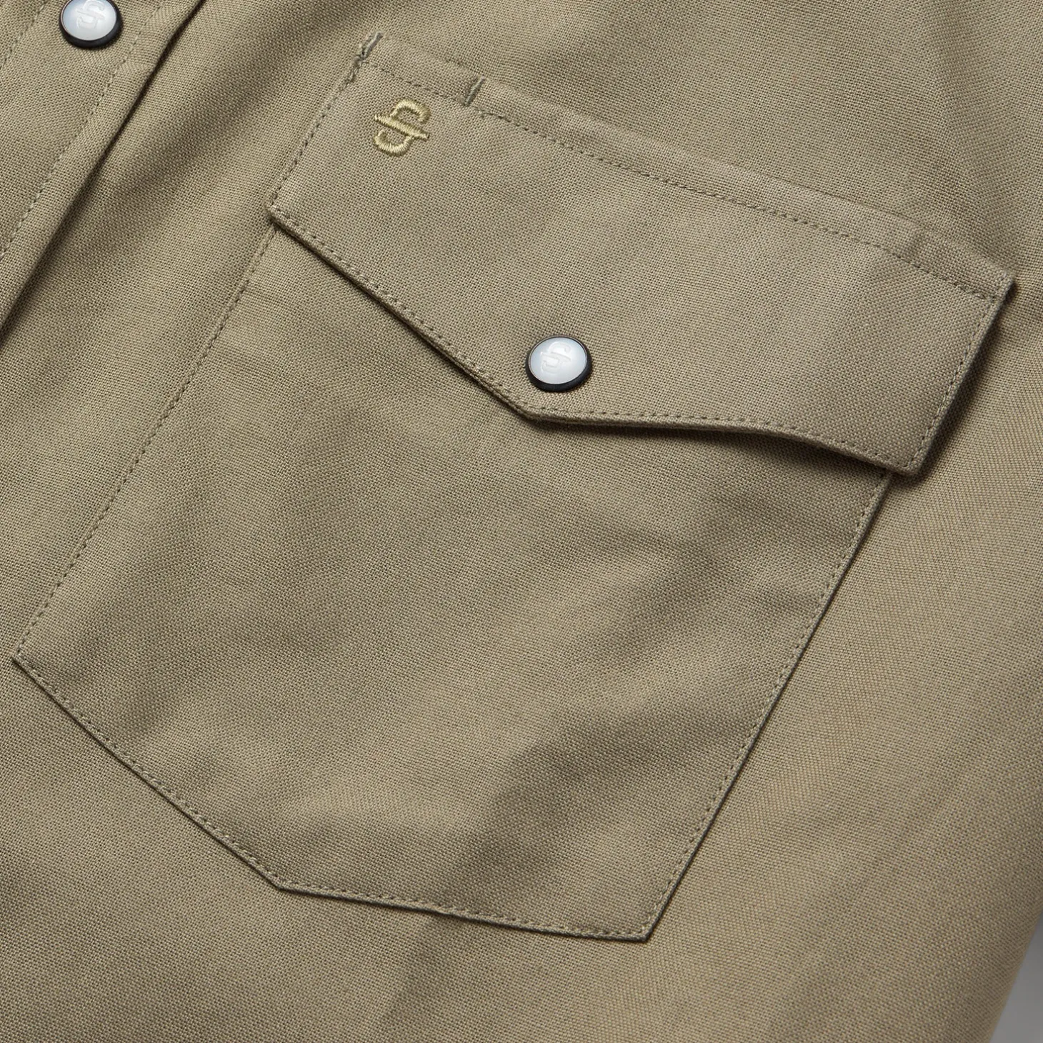 Olive Oxford Short Sleeve Western Shirt